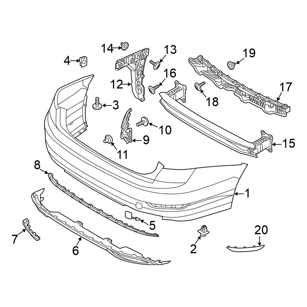 Volkswagen OE 17A854322A9B9 Front Right Bumper Trim