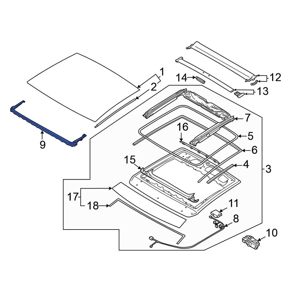 Volkswagen OE 2G0877651 Sunroof Deflector