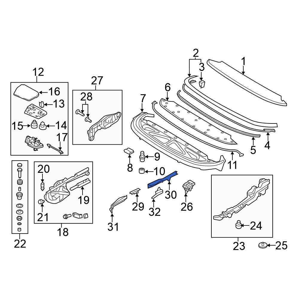 Volkswagen OE 1Q0825183C Front Left Convertible Top Tonneau Cover