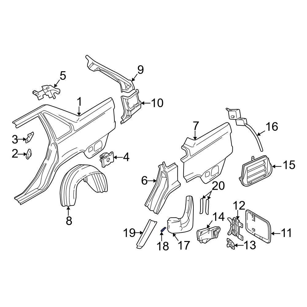 Volvo OE 979878 - Quarter Panel Splash Shield Rivet