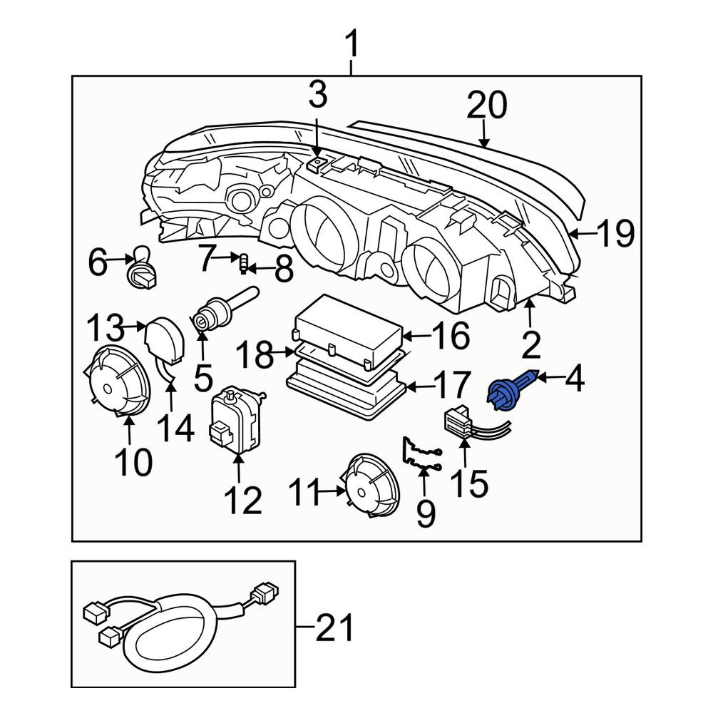 Volvo OE 989833 - Front Headlight Bulb