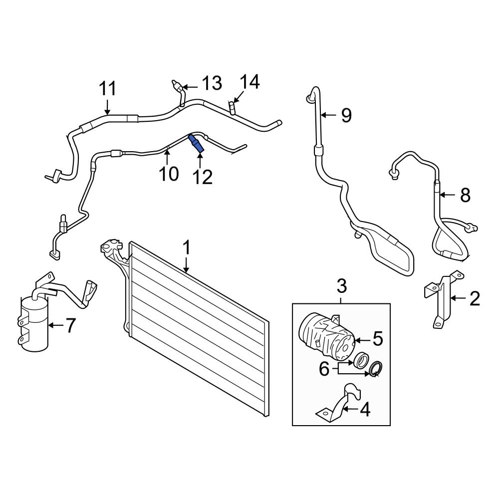 Volvo OE 30754018 - A/C High Side Charging Adapter