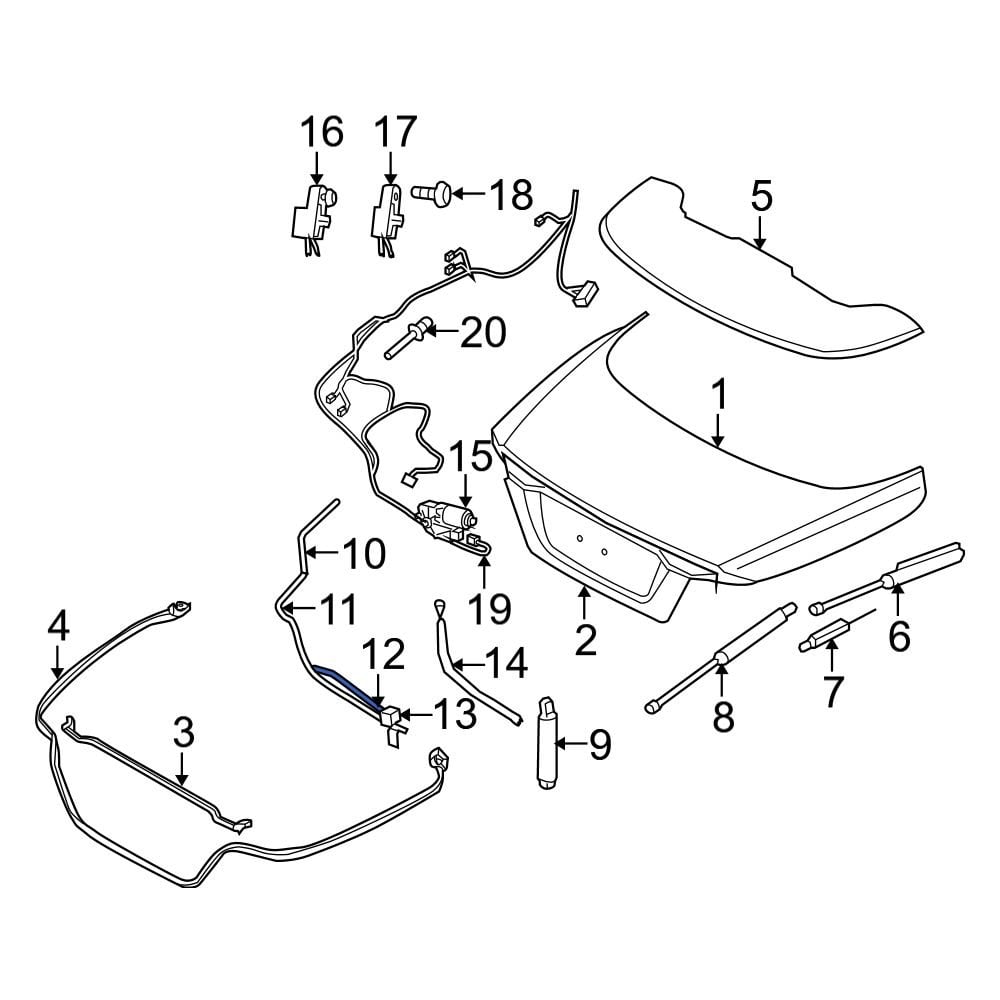 Volvo OE 1385284 - Rear Convertible Top Stowage Compartment Drain Hose