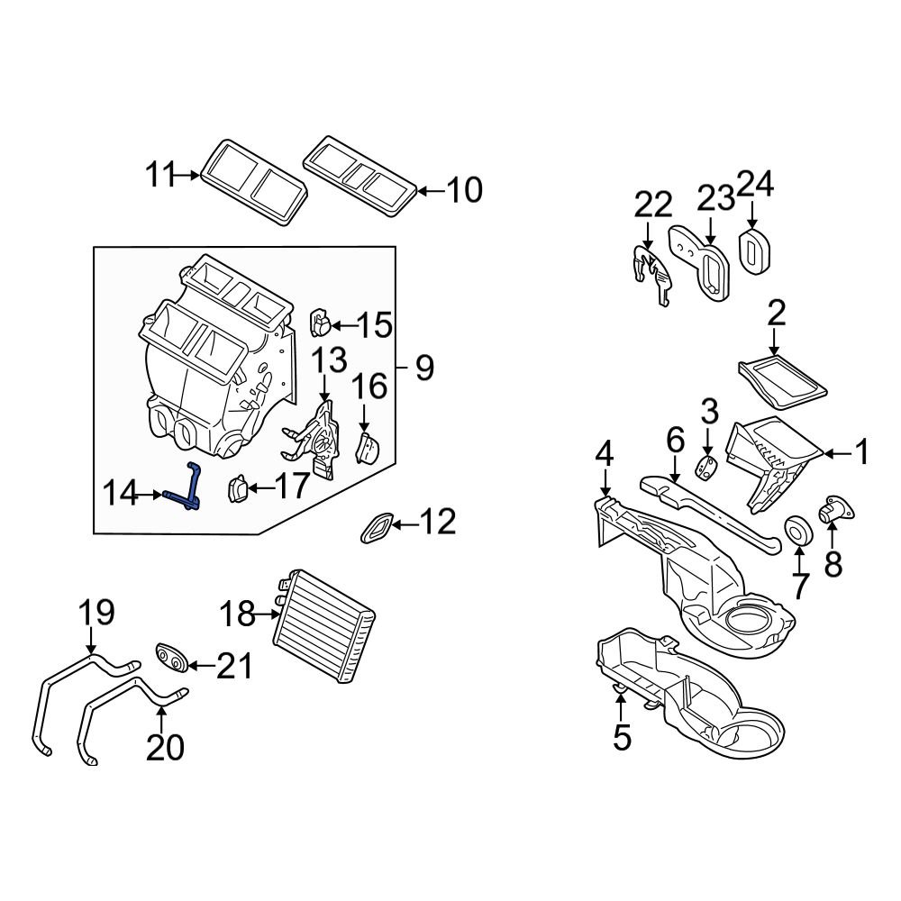 Volvo OE 9171545 - Right HVAC Mode Door Lever Link