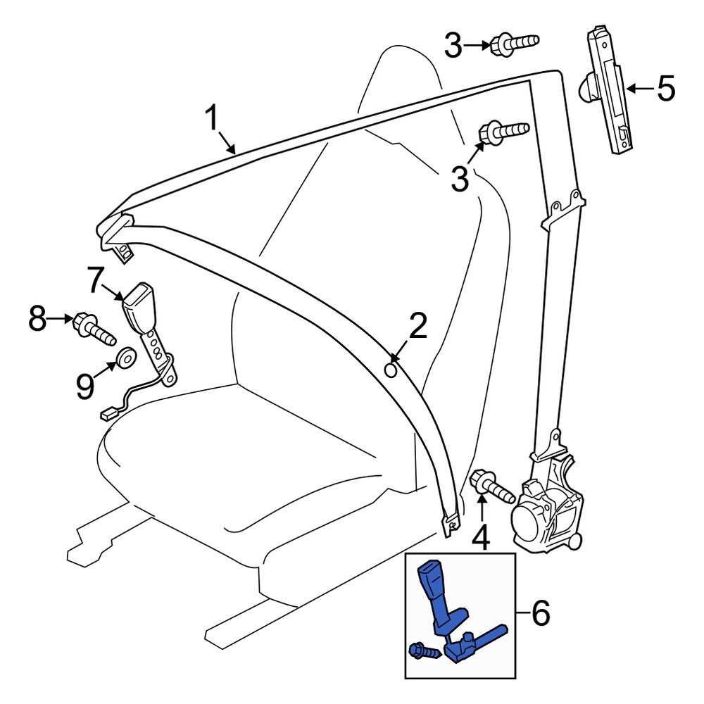 Volvo OE 32341045 Front Right Seat Belt Pretensioner