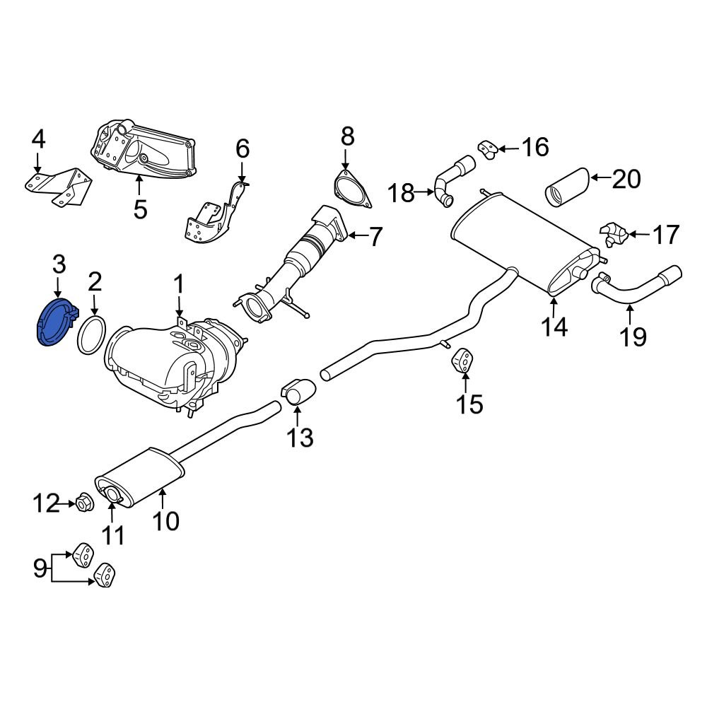 Volvo OE 31697966 Catalytic Converter Clamp