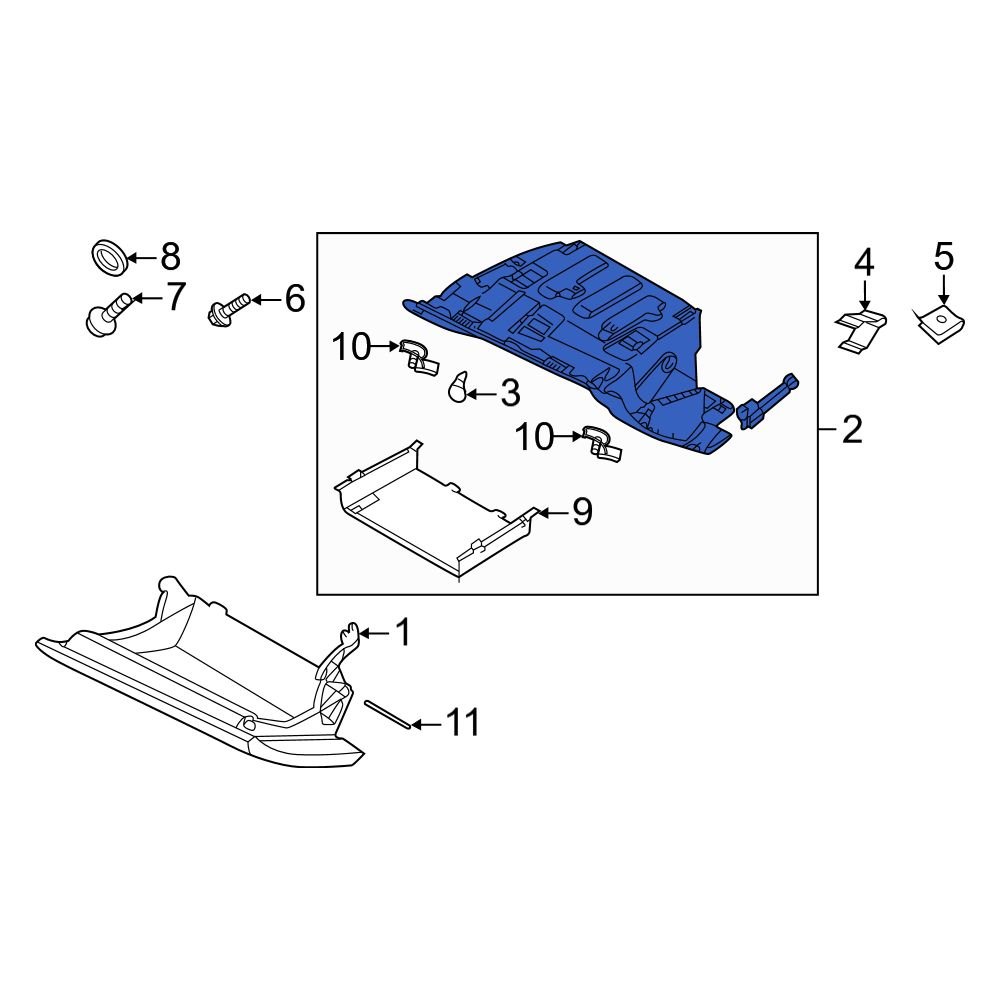 Volvo OE 32348247 Front Glove Box Housing