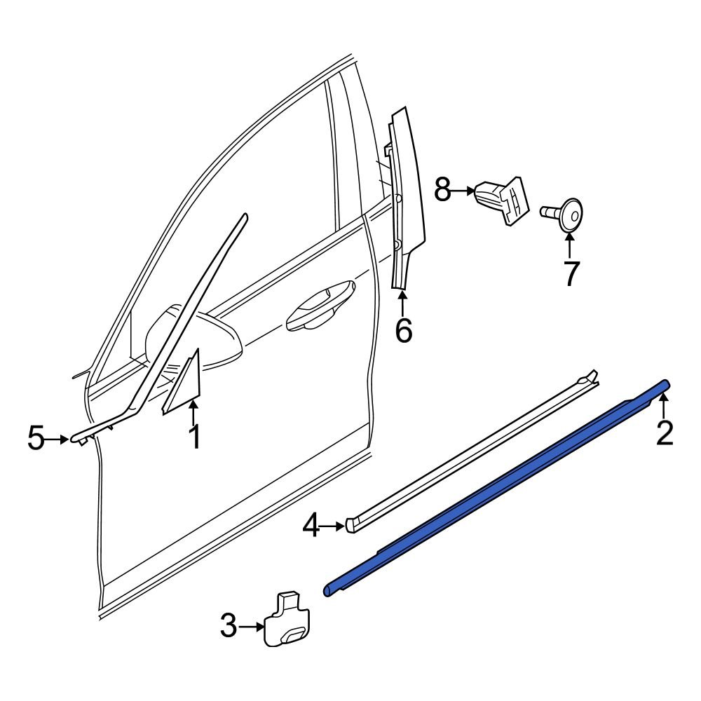 Volvo OE 31108848 Front Left Door Belt Molding