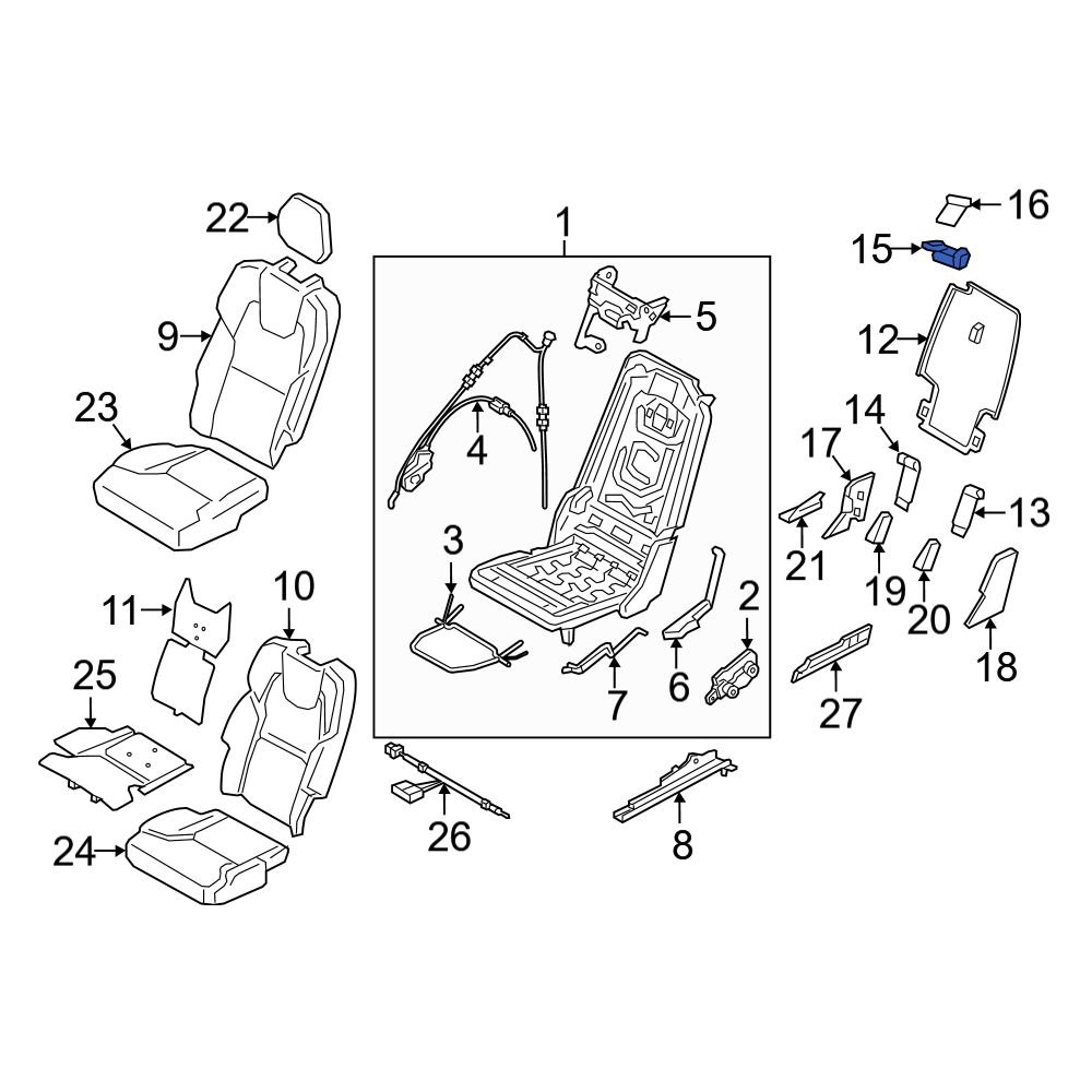 Volvo OE 39826805 - Center Folding Seat Latch