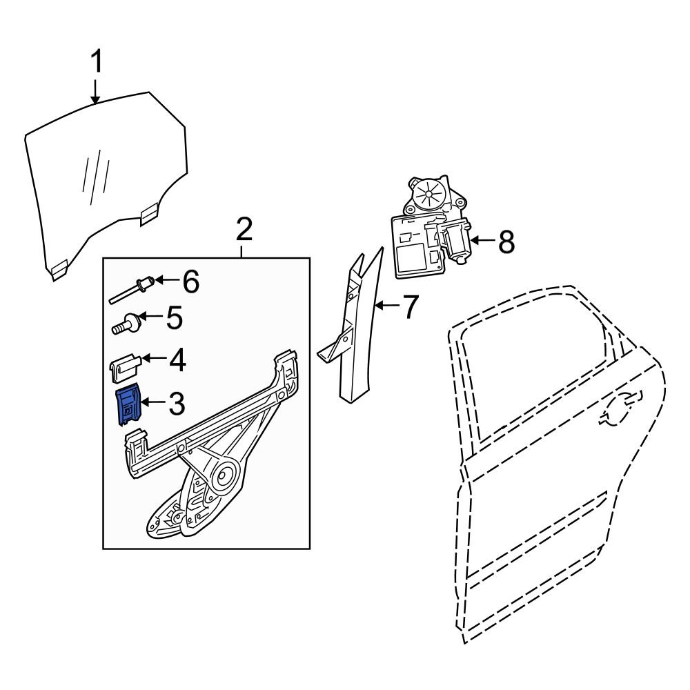 Volvo OE 8650635 Front Window Regulator Bracket