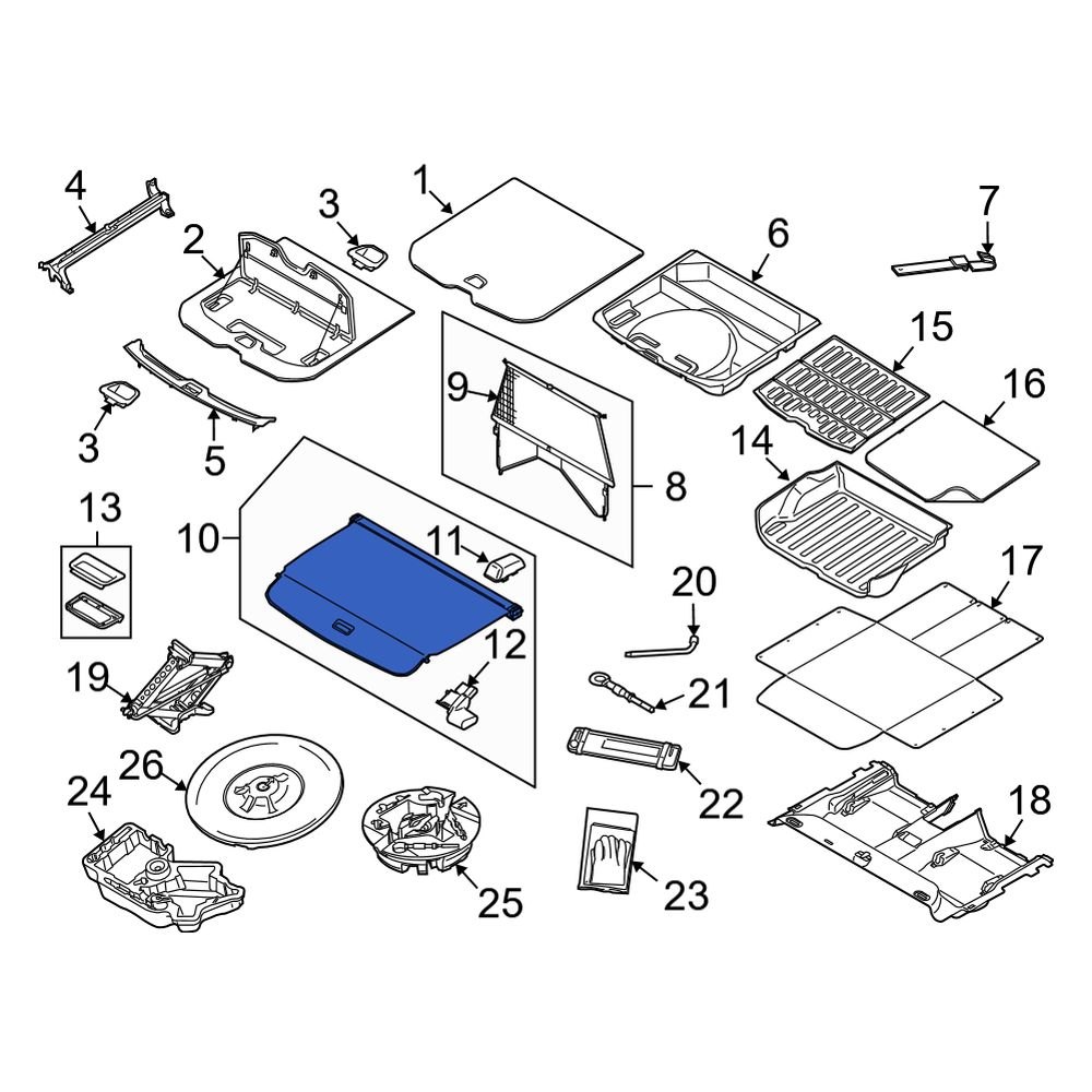 Volvo OE 39823857 Rear Luggage Compartment Cover