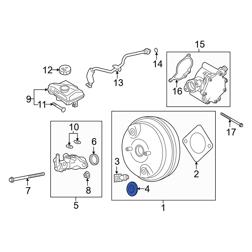 Volvo OE 30769204 Power Brake Booster Vacuum Sensor Grommet