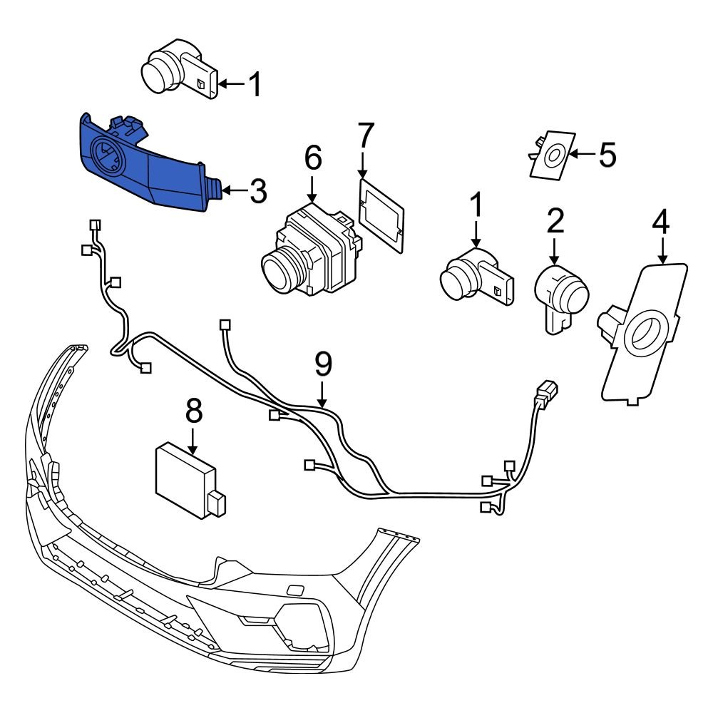 Volvo OE 31425190 Front Center Right Parking Aid Sensor Housing