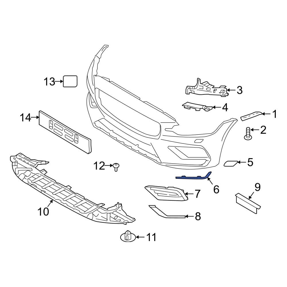 Volvo OE 31455648 - Front Left Upper Bumper Trim