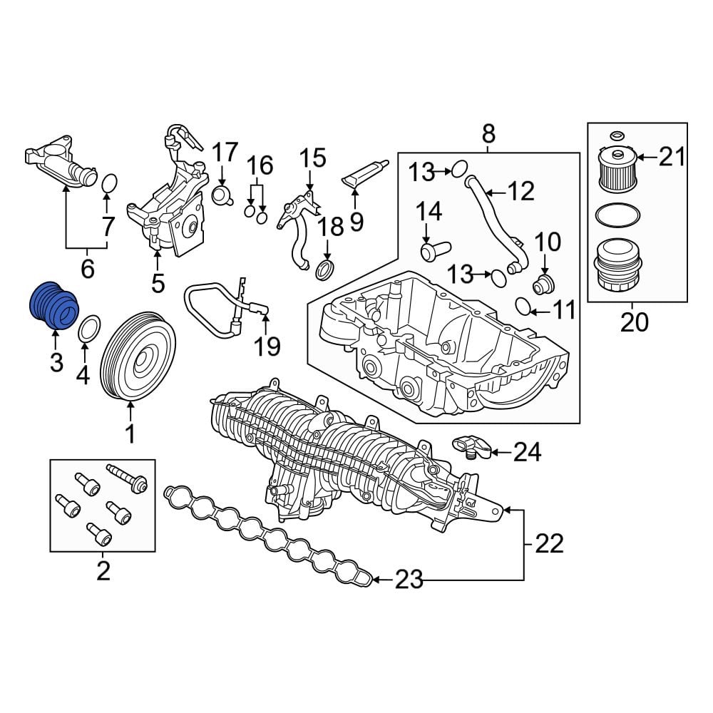 Volvo OE 32213095 Engine Harmonic Balancer Bolt