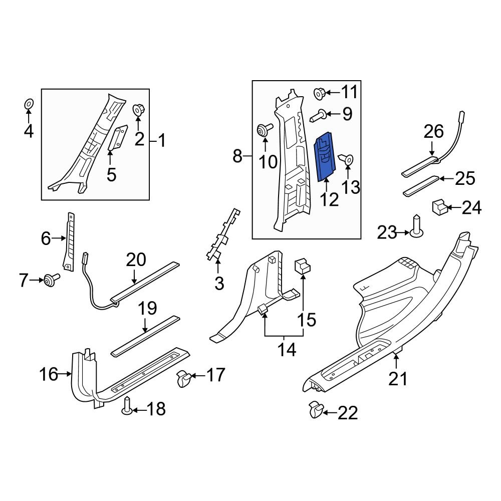 Volvo OE 32210874 Rear Right Seat Belt Guide