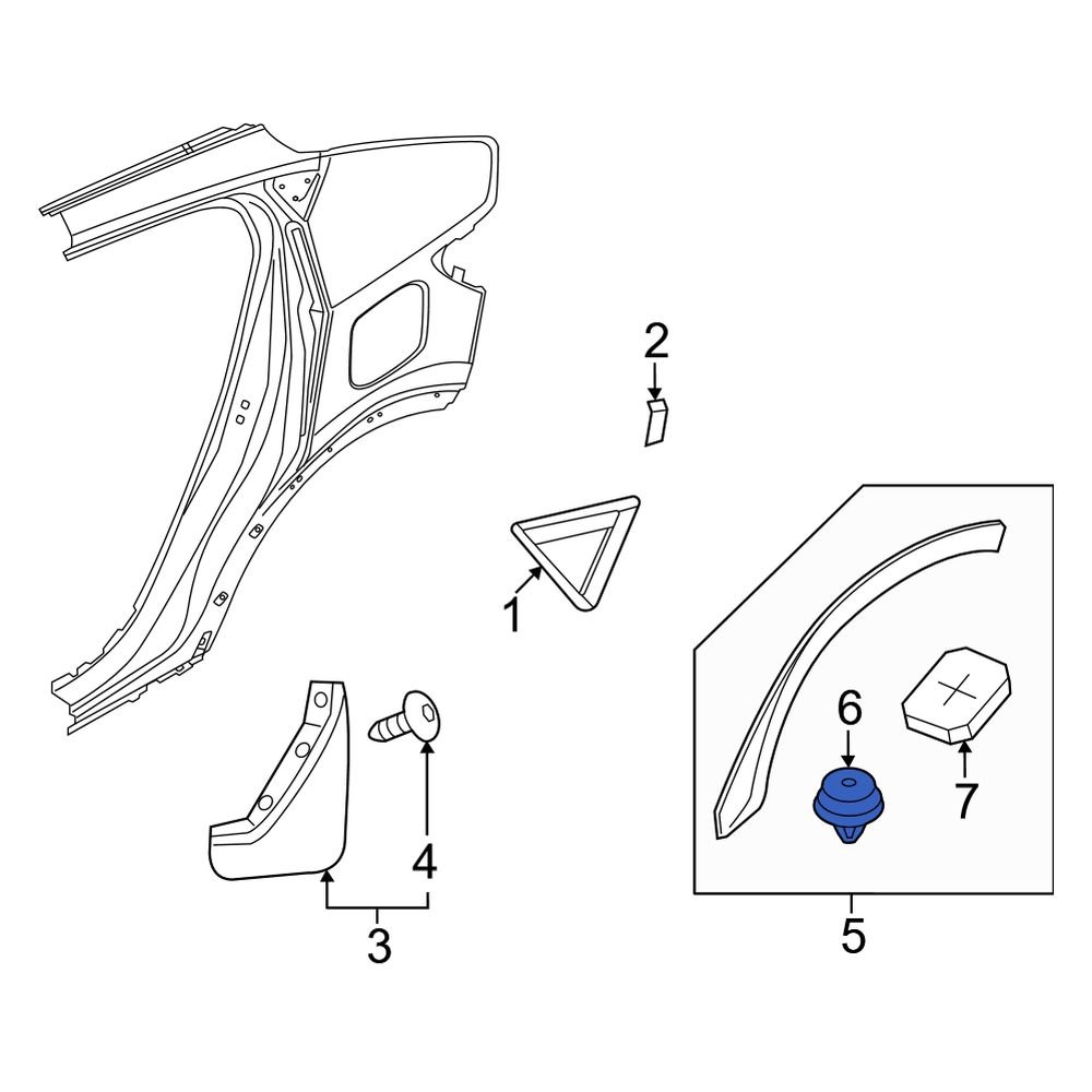 Volvo OE 30622612 Fender Flare Clip