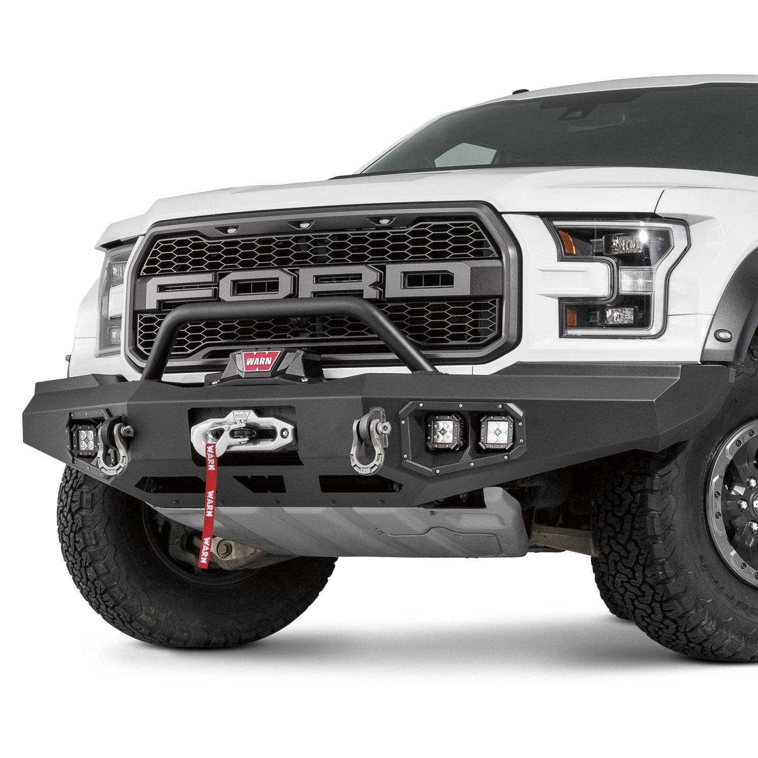 WARN® - Ford F-150 Raptor 2019 Ascent Full Width Black Front Winch HD