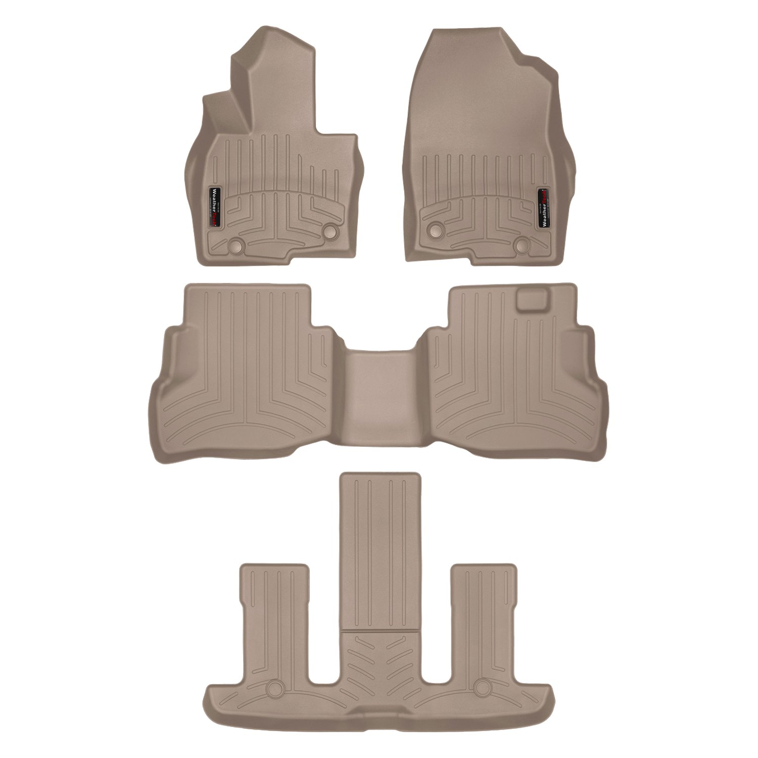 Weathertech® 45972125 DigitalFit™ 1st, 2nd & 3rd Row Tan Molded
