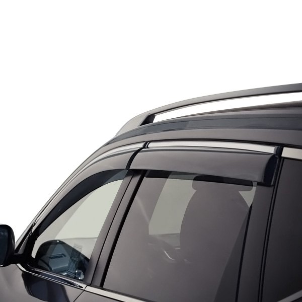 olltoz Tape-On Dark Tinted Side Window Visor Deflectors Vent Rain Guards Compatible with Nissan Sentra 2020 2021 S SV SR 
